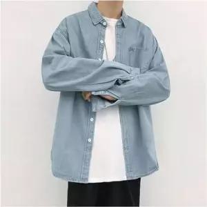 데님 캐주얼 2컬러 셔츠 청남방 데일리 깔끔한 남자 긴팔