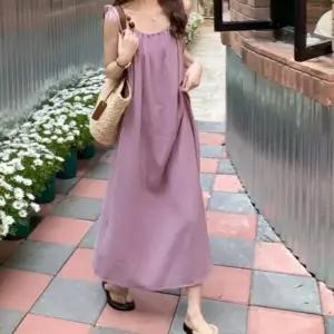 링클프리 여리여리한 여리여리원피스 끈나시 2컬러 롱원피스 링클프리원피스 여름