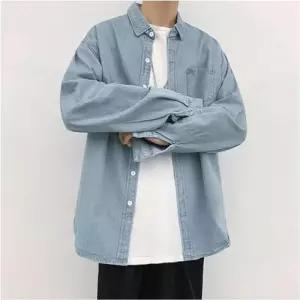캐주얼 셔츠 깔끔한 2컬러 청남방 데님 긴팔 데일리 남자