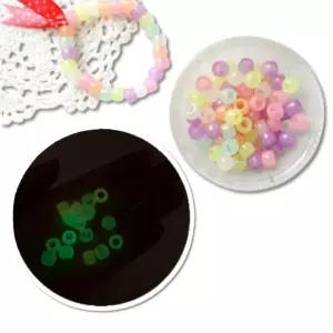100p 야광비즈 야광구슬 키링 팔찌만들기 반투명 놀이방 생일