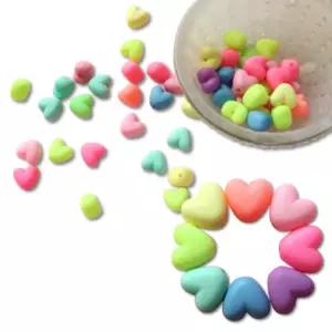 50p 2set 무광하트비즈 키링 팔찌 diy 재료 키즈카페 색채교육