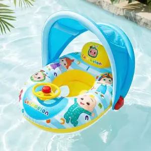 코코멜론 파라솔 쿠션 보행기 자외선 차단 아기 물놀이 핸들 튜브