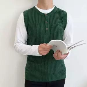 니트 필수아이템 스 1053 가디건 브이넥가디건 봄가디건 남자헨리넥와플니트조끼 베이