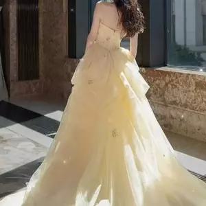 유색드레스 풍성한 셀프웨딩 캉캉 제주스냅 퍼플 고급