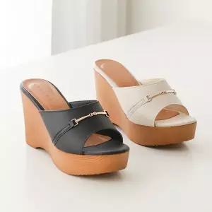 [아리앤]국산 체인 웨지 슬리퍼힐 9.5cm