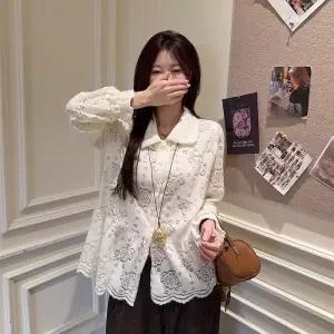 플라워 펀칭 플레어 LL_T197 블라우스