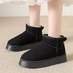 여성 통굽 겨울 미들 방수 따뜻한 레인 털안감 캐주얼 글래디 숏부츠 장화 에디터 신