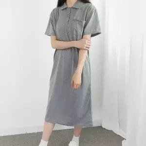 롱원피스 셔츠 여름 카라 니트티 HL] 캐주얼 루즈핏