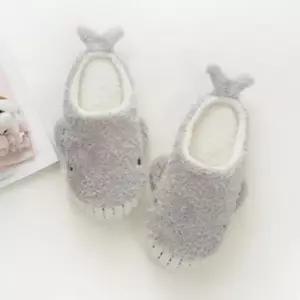 보온 푹신한 소음 방지 실내화 상어 기털실