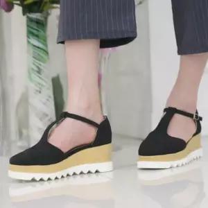 여성 스트랩 키높이 신발 여름 샌들 통굽 바캉스 웨지힐