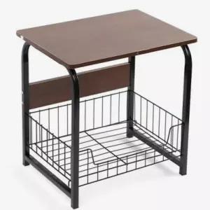 거실협탁 혼족 스틸협탁 바스켓 협탁 우드 자취 사이드테이블 공간협탁 철제 모던골드