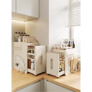 주방 다용도 서랍형 양념통 정리 스타일 심플 주방용품 선반 표면 좁은 테두리 광택 정리대