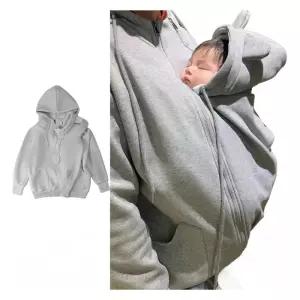 캥거루 보온 엄마 포켓 패밀리룩 안는 가을겨울 대형 후드티 맨투맨 아기 아빠