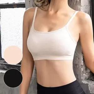 2컬러 요가 노와이어 심리스 브라탑 스포츠 뽕브라