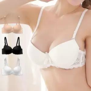 여성 뽕브라 레이스 브래지어 모아주는 새가슴 볼륨