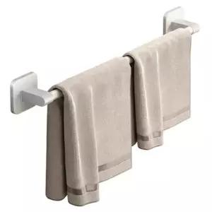 무타공 수건걸이 50cm 화장실 타올걸이 욕실 행거 부착식 화이트 Q649