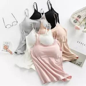 여자 민소매 무봉제 심리스 캡내장 이너 나시티 브라