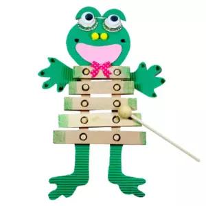 유치원 음악놀이 악기 연주 개구리 실로폰 만들기 5인 색감발달 키트 체험활동