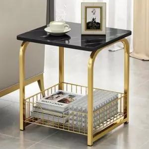 사각 철제 모던골 공간협탁 스틸협탁 대리석 혼족 거실협탁 자취 협탁 사이드테이블