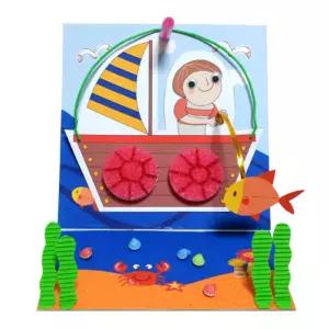 어린이 미술 종이 하드보드지 배만들기 5인 학습교구 꾸미기키트 자극놀이 취미