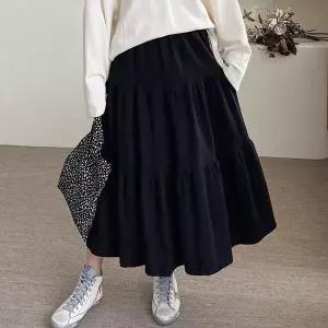 [하프클럽/]빅사이즈 602 감성티어드밴딩스커트 DYYV115