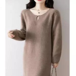 홈웨어 긴팔 진주 치마 롱원피스 루즈핏 티 니트원피스 니트 포근한 데일리 루나 원피