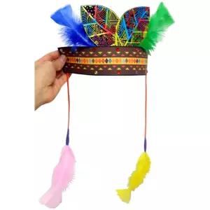 어린이집 스크레처 깃털 인디언 종이 머리띠 만들기 5인 시니어 지능개발 간편