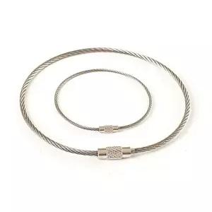 와이어 카라비너 30cm 10P 캠핑 수납 고리 잠금 잠금 등산 스텐 홀더 케이블 열쇠 수납