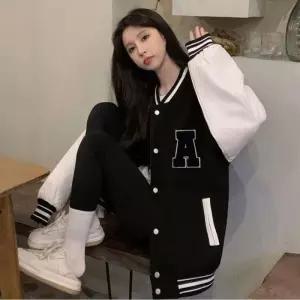 여성 기모 알파벳 겨울 스타일 안감 야구점퍼 과잠바