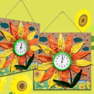 초등 방과후 가을풍경 해바라기시계 만들기 4개 경로당 스트레스해소 감성발달