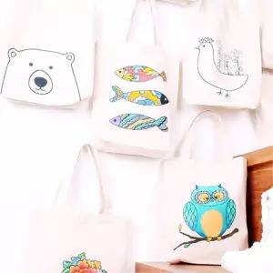 초등 공부방 패브릭 색칠 신발주머니 에코백 만들기 5인 신나는 체험활동 학습