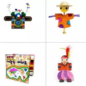 유치원 민속 문화 허수아비 만들기 4종세트 수업교구 키트 흥미유발 장식 간편