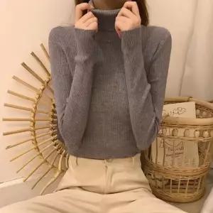 여성 무지 폴라 골지 목티 데일리 겨울용 니트