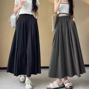 여자 치마 무지 밴딩 스커트 A라인 URK-472