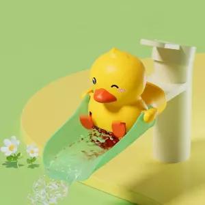 귀여운 오리 수도꼭지 확장기 세면대 연장 방지 물튀김 그린 발바닥상하 욕