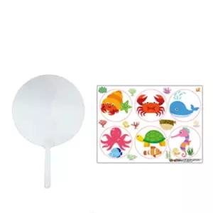 어린이집 손잡이 투명스티커 붙여 바다 부채만들기 5인 DIY 손힘기르기 학습교구