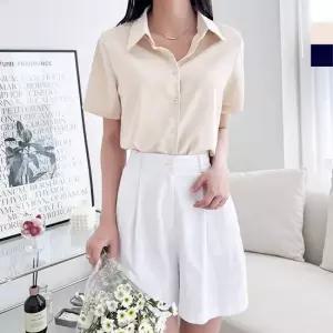 TBZ KSS 2602 차르르실키 여름반팔블라우스 반팔 실키 반팔블라우스 여름블라우스 부드러운