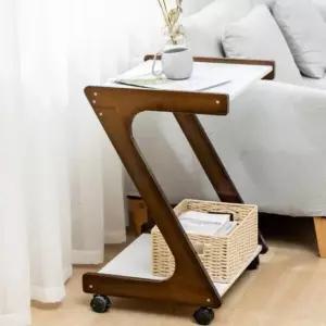 자취 바퀴달린 혼족 사이드테이블 책상 테이블 소파사이드테이블 Z형 침대 대나무테이