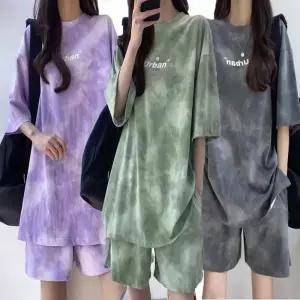 반바지 세트 휴양지 반팔 나염 여름 패턴 트레이닝복