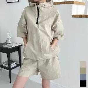 여자 반팔세트 아노락 여름 세트 상하의 트레이닝복