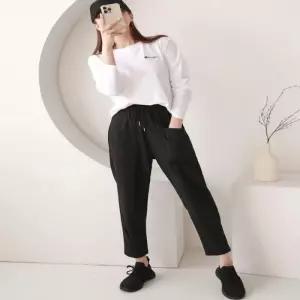 배기핏 허리밴딩 면바지 포켓 세미 고무줄 트레이닝복