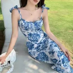 원피스 슬림핏 플라워 롱 휴양지 바닷가 민소매 여름