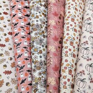 가을 호박 잎 꽃 합성 가죽 패브릭 시트 가방용 인조 가죽 신발 활 DIY 공예 시트 미니 롤 W258