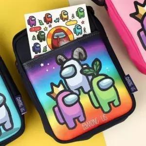 ( )어몽어스 사각 크로스백 파우치 무지개 삼총사