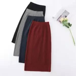 데일리 밴딩 봄 H라인 니트 롱 치마 스커트 골지 가을