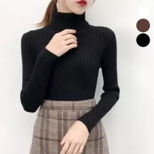 폴라 풀오버 겨울 골지 슬림 긴팔 하이넥 니트 이너