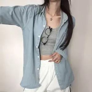 여자 루즈핏 셔츠 캐주얼 연청 데님 진청 청남방