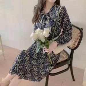 여자 프릴 드레스 러플 롱 플라워 원피스 꽃무늬 쉬폰