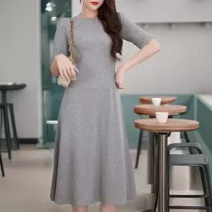 롱원피스 루즈핏 휴양지 플레어 반팔 원피스 실내