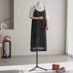 (안나앤플러스) 도트 레이스 뷔스티에 원피스[드레스ED332] 빅사이즈